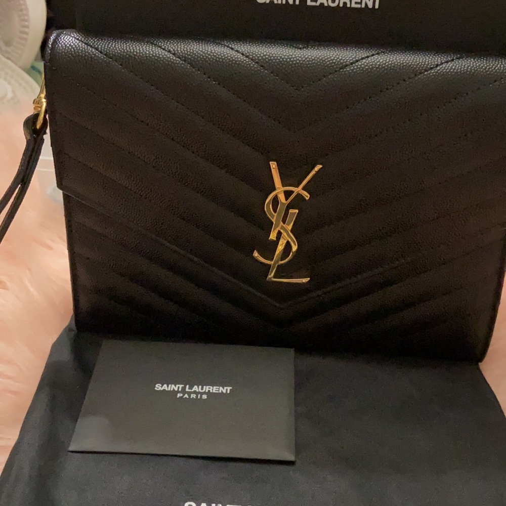 SOLD YSL MONOGRAM CLUTCH - Picture 2 of 8